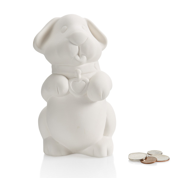 Ceramic Bisque Puppy Banks